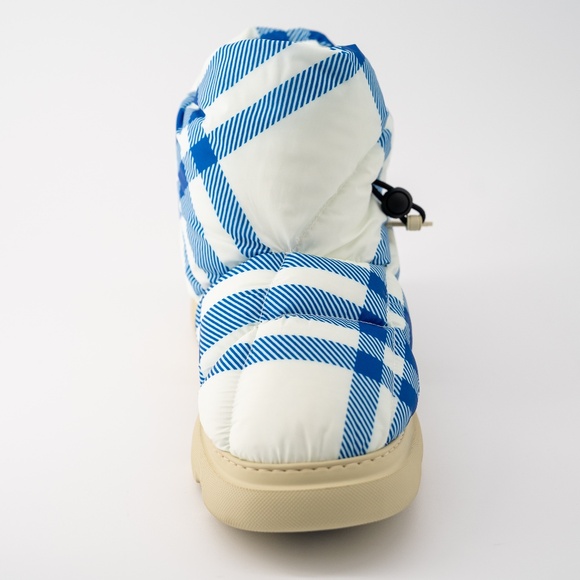 size 42eu 9us Burberry Pillow Boots Hunter Blue White Check Padded Drawstring - Picture 6 of 14